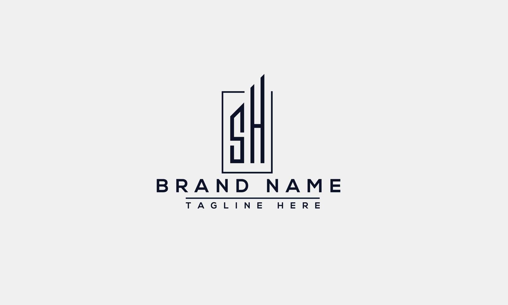 sh logo design template elemento di branding grafico vettoriale. vettore