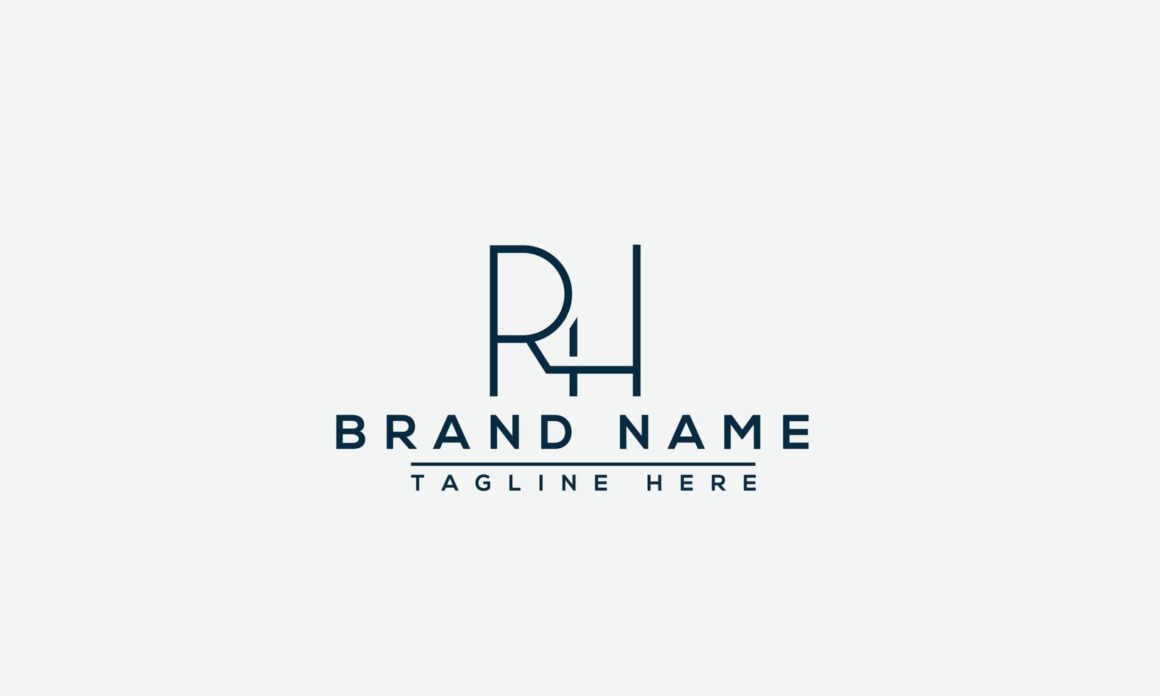 elemento di branding grafico vettoriale del modello di progettazione del logo rh.