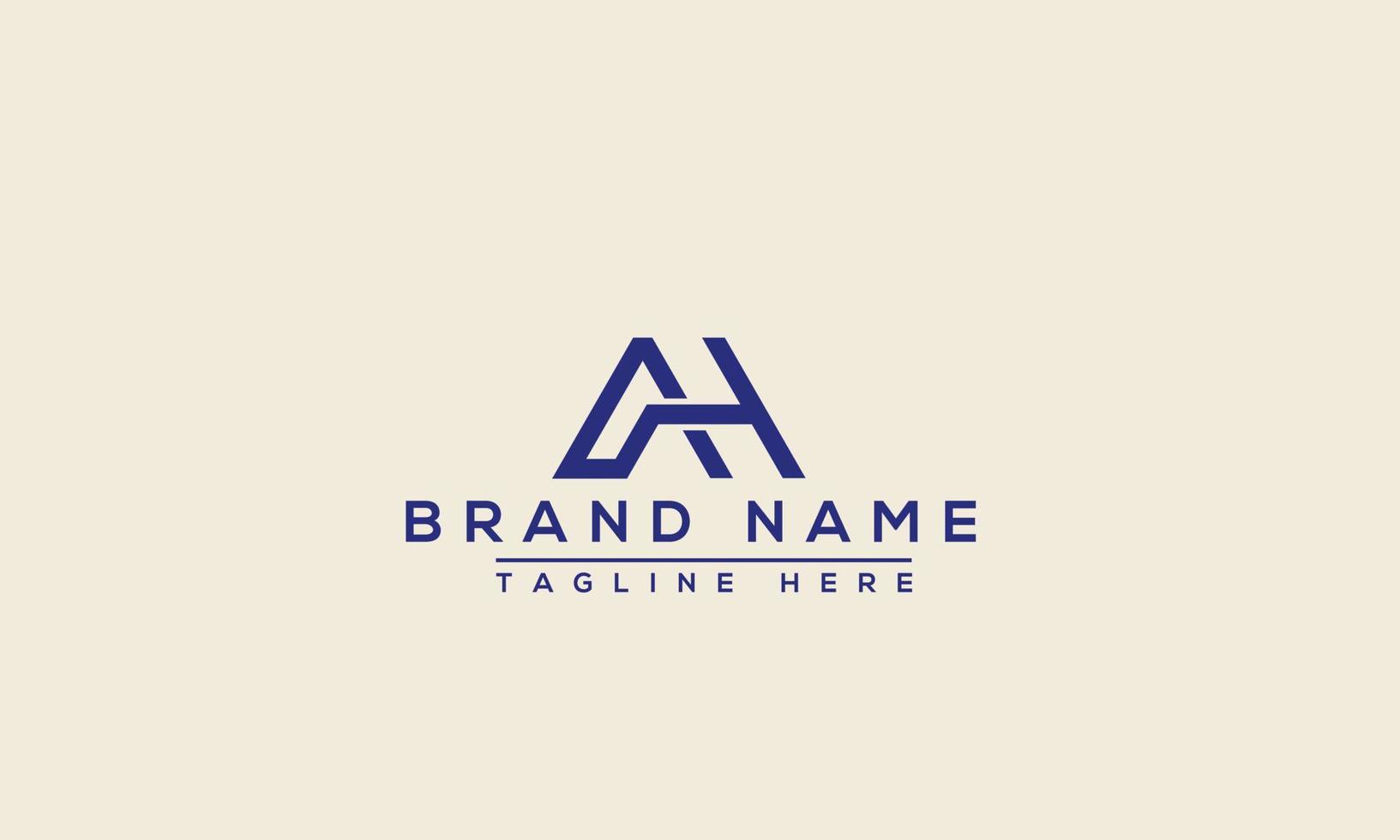 ah logo design template elemento di branding grafico vettoriale. vettore