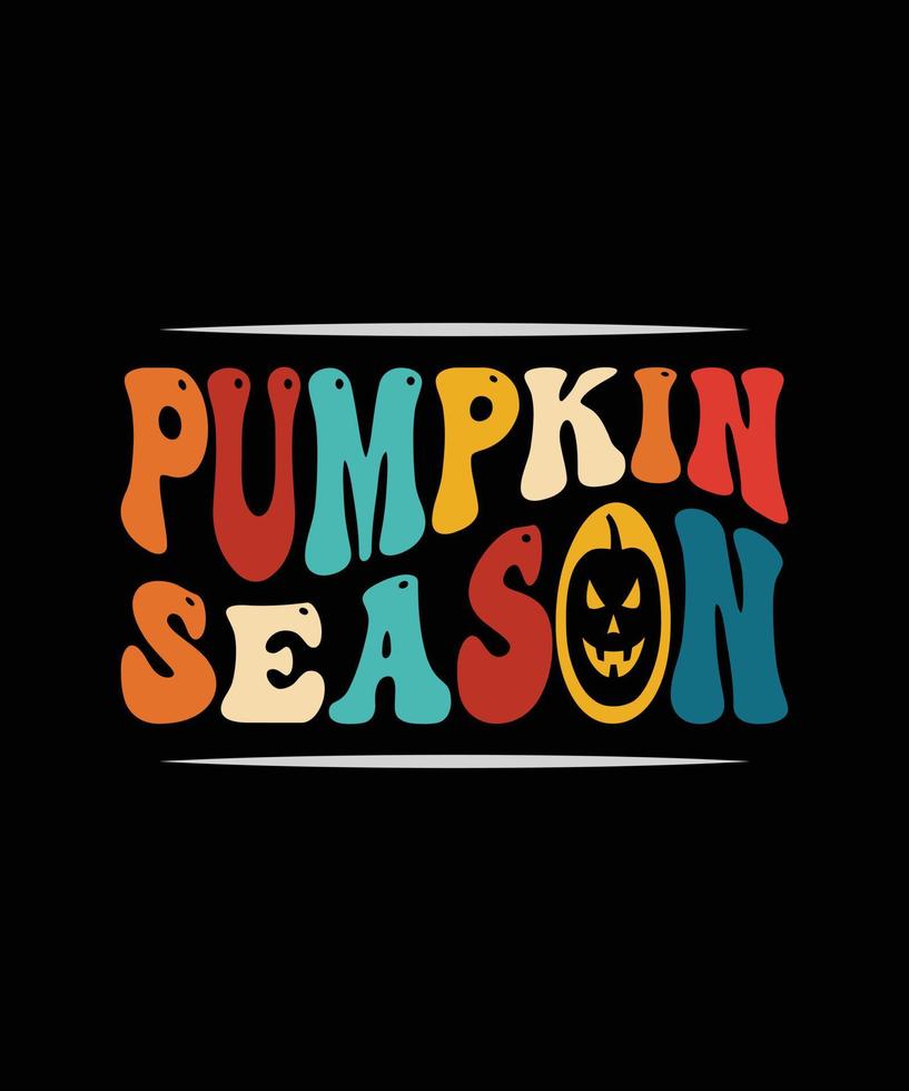 stagione della zucca, design creativo della maglietta di tipografia di halloween vettore