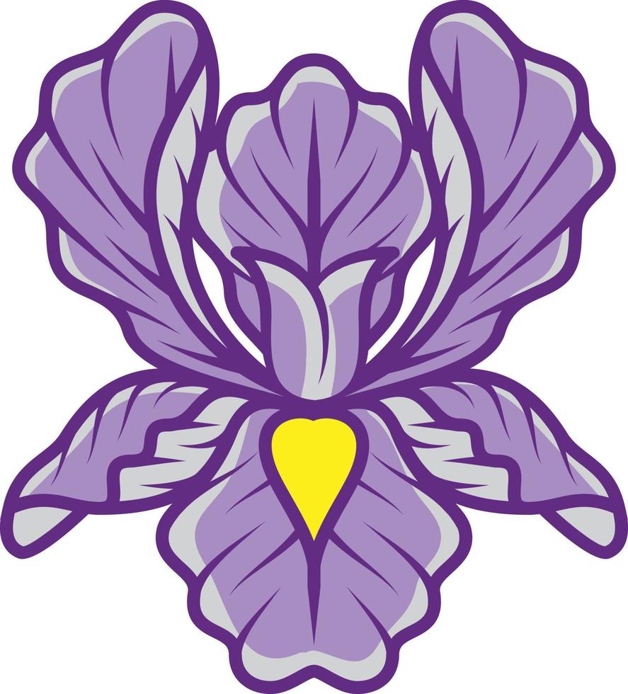 un disegno colorato di fiore irlandese viola vettore