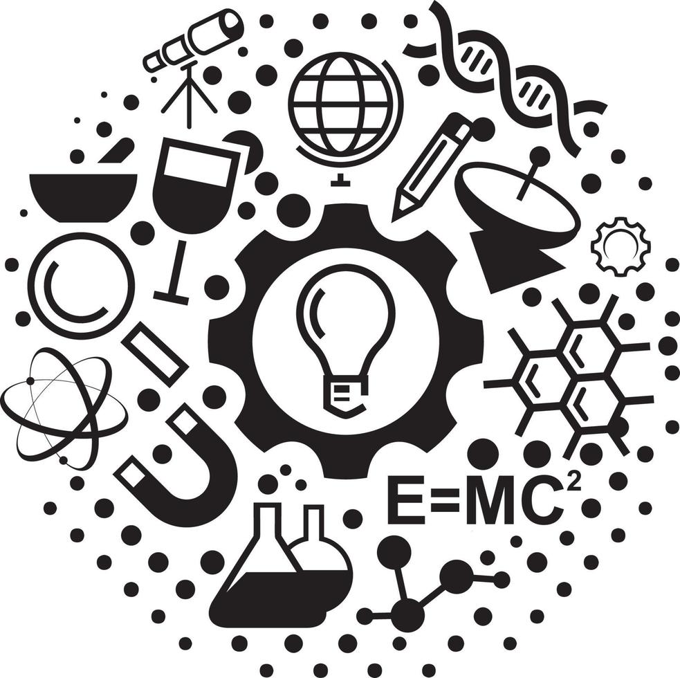 icona del pacchetto di scienze per il progetto scolastico vettore