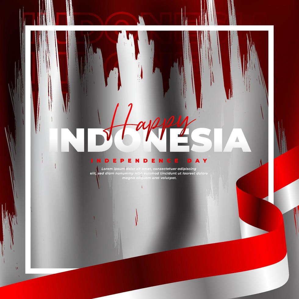 17 agosto, design del giorno dell'indipendenza indonesiana, adatto per poster, striscioni, post sui social media vettore