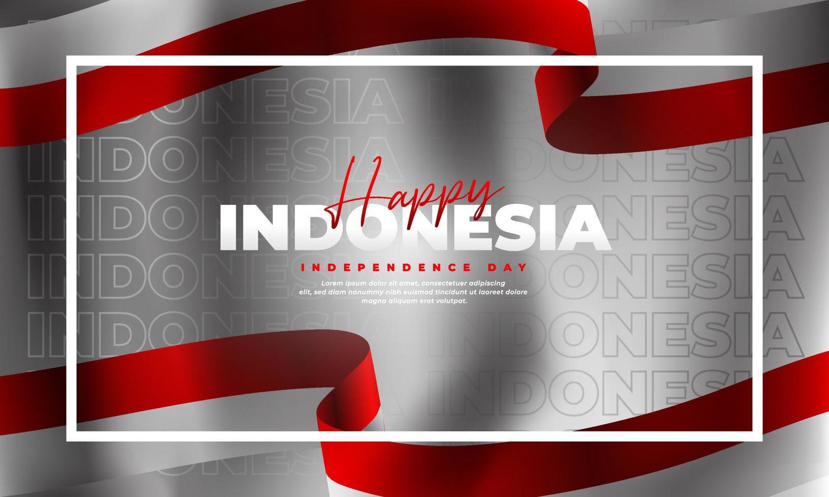 17 agosto, design del giorno dell'indipendenza indonesiana, adatto per poster, striscioni, post sui social media vettore