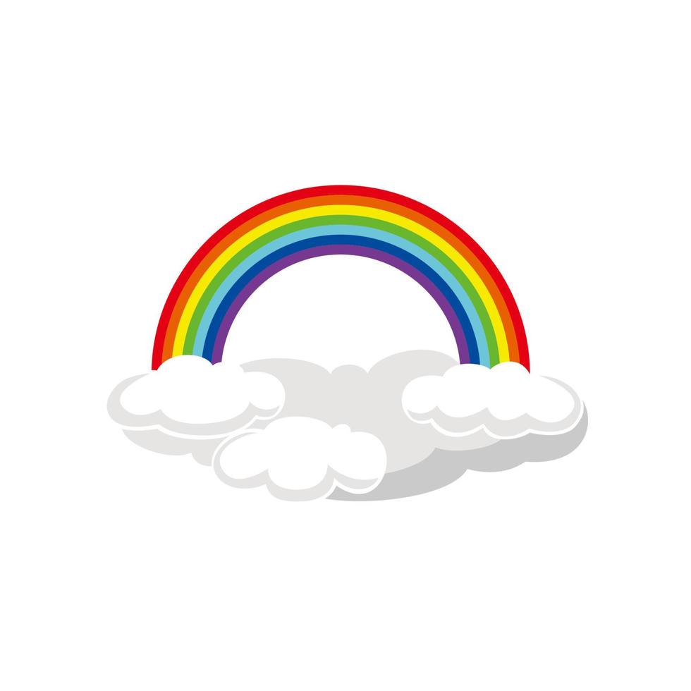 cartone animato arcobaleno. illustrazione vettoriale dell'elemento cielo