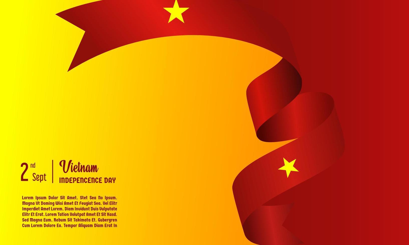 illustrazione vettoriale del giorno dell'indipendenza del vietnam, sfondo della cartolina d'auguri
