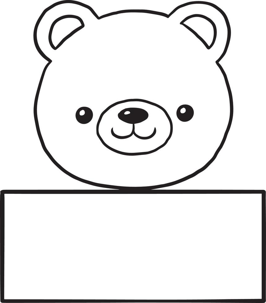 orso animale cartone animato doodle kawaii anime colorazione pagina carino illustrazione clip art carattere vettore