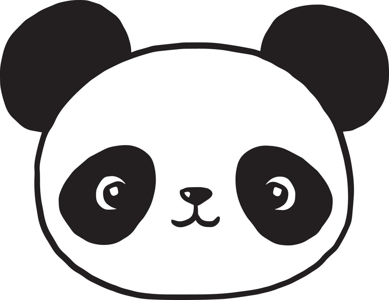 Panda doodle cartone animato kawaii anime carino pagina da colorare vettore