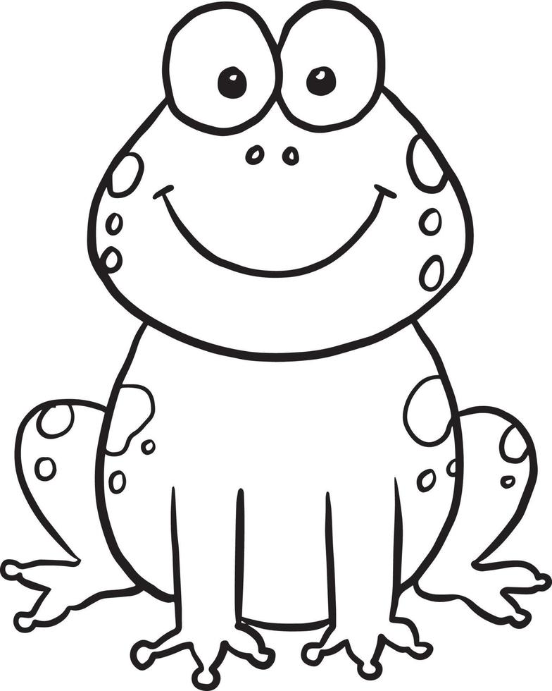 rana animale cartone animato doodle kawaii anime colorazione pagina carino illustrazione clip art carattere vettore