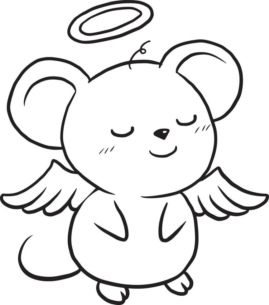 ratto cartone animato doodle kawaii anime carino pagina da colorare vettore