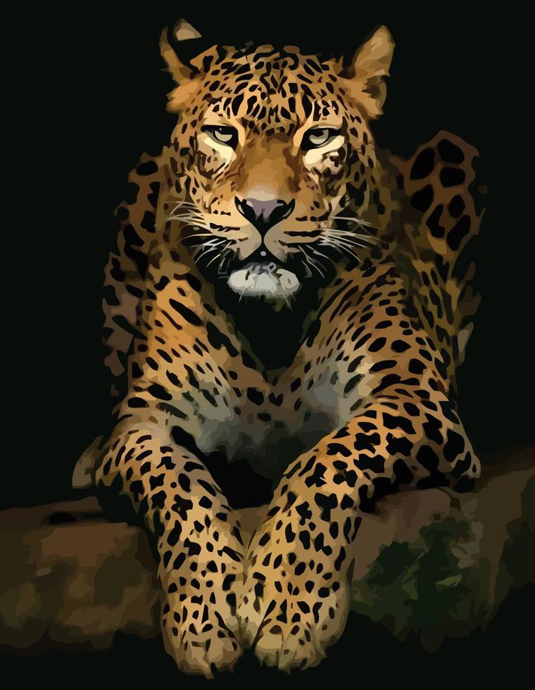 poster di giaguaro leopardo vettore