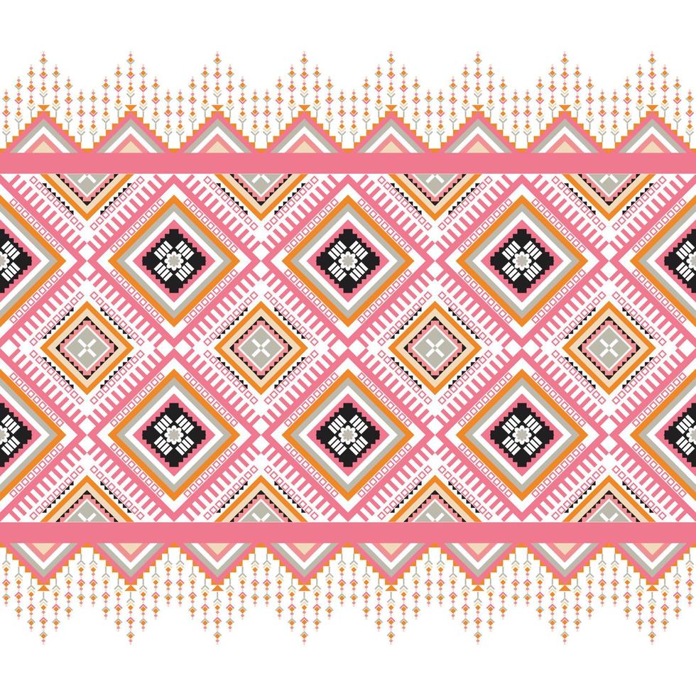 rosa pastello tono geometrico motivo etnico design.per sfondo, moquette, carta da parati, abbigliamento, confezionamento, batik, tessuto, illustrazione vettoriale stile ricamo.