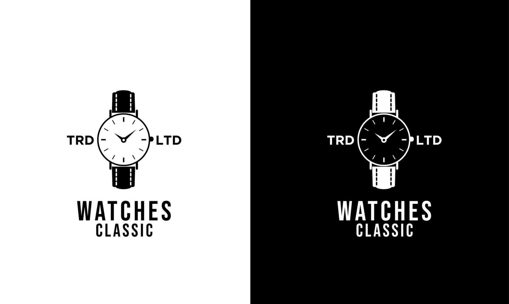 semplice illustrazione del logo dell'orologio classico vettore