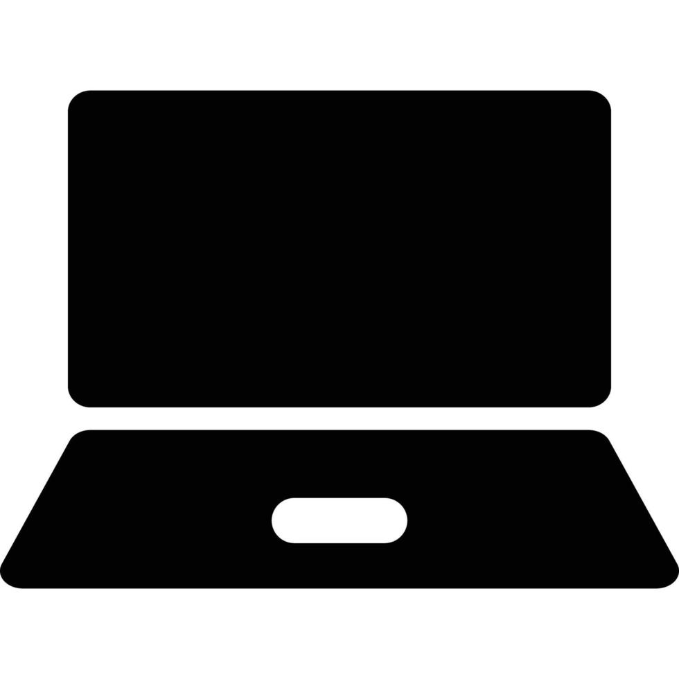 icona del computer portatile in stile solido a tema computer e hardware vettore