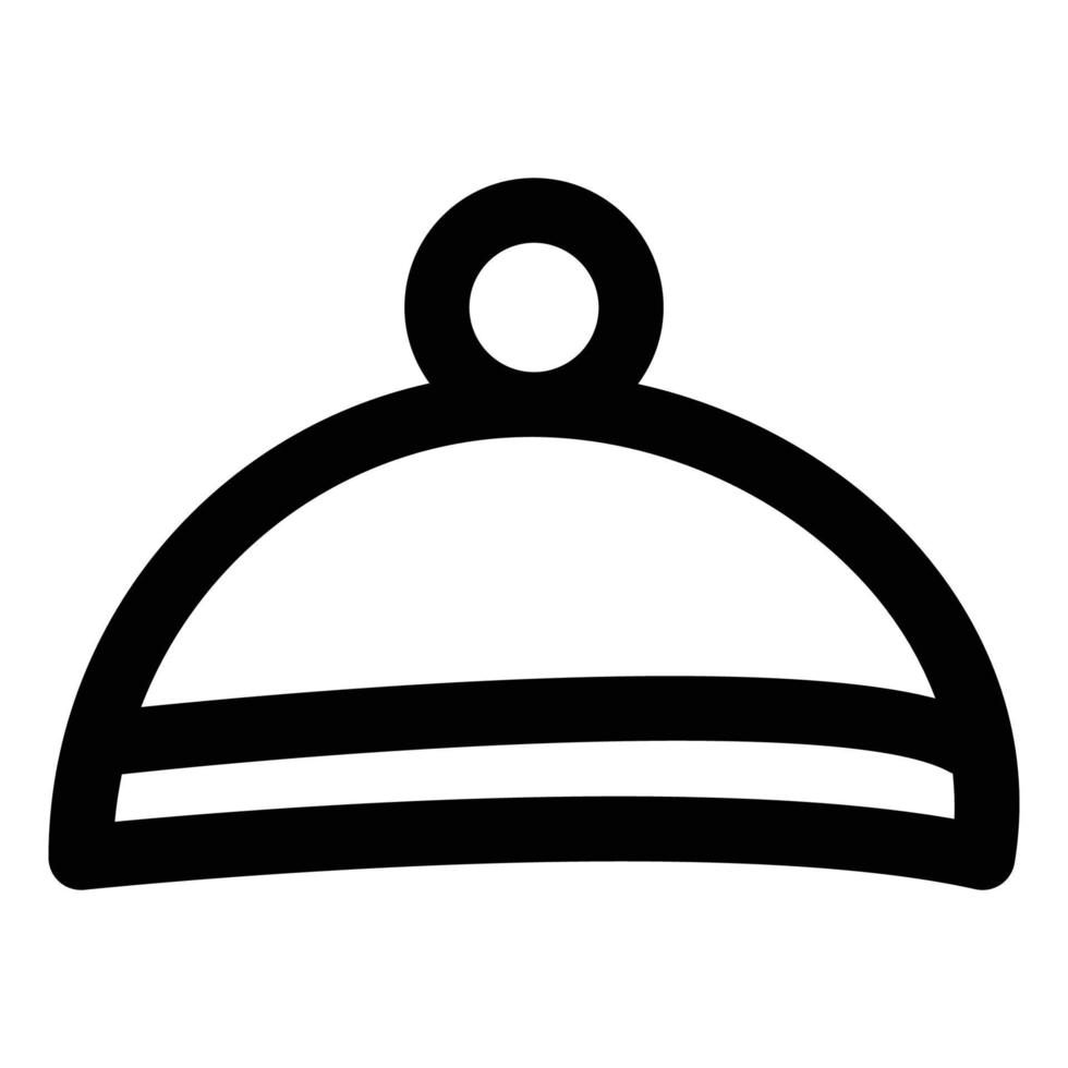 icona del cappello invernale in stile linea a tema neve vettore