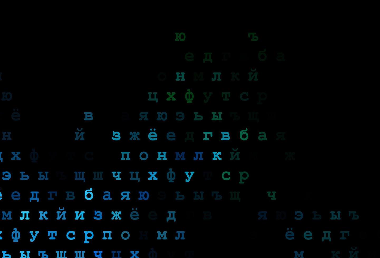 modello vettoriale blu scuro, verde con lettere isolate.