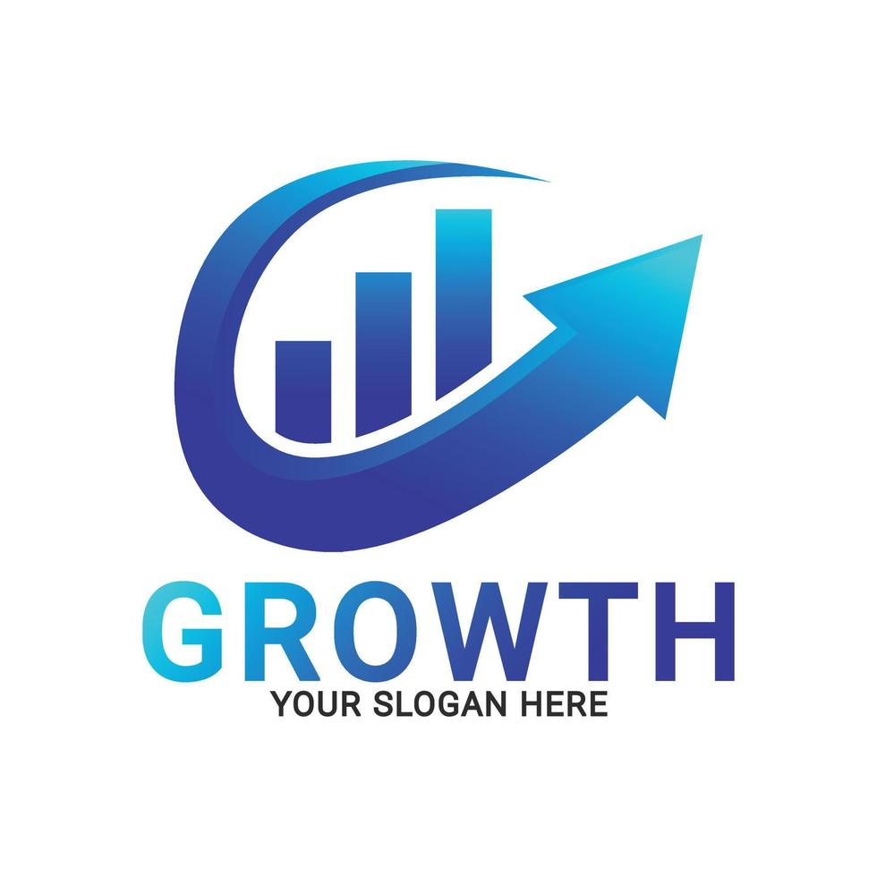 logo di crescita target, reddito di crescita con modello logo freccia su vettore