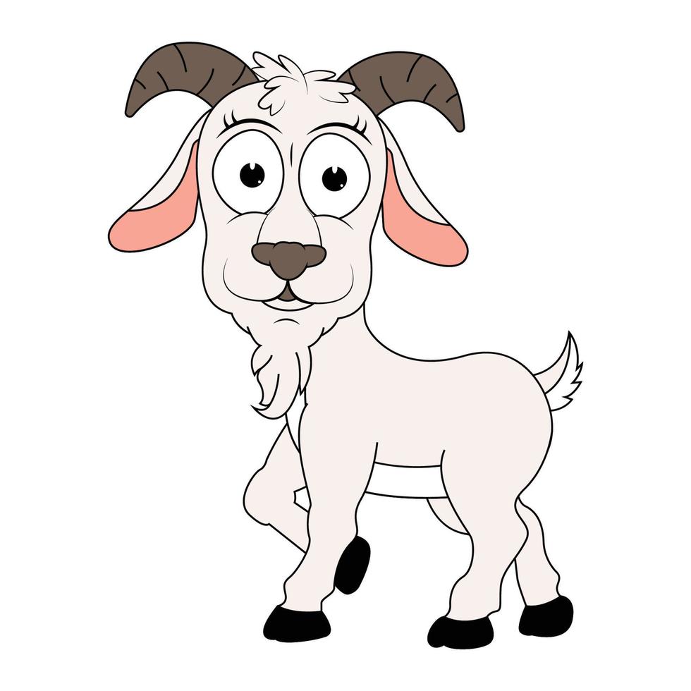 simpatico cartone animato di capra animale vettore