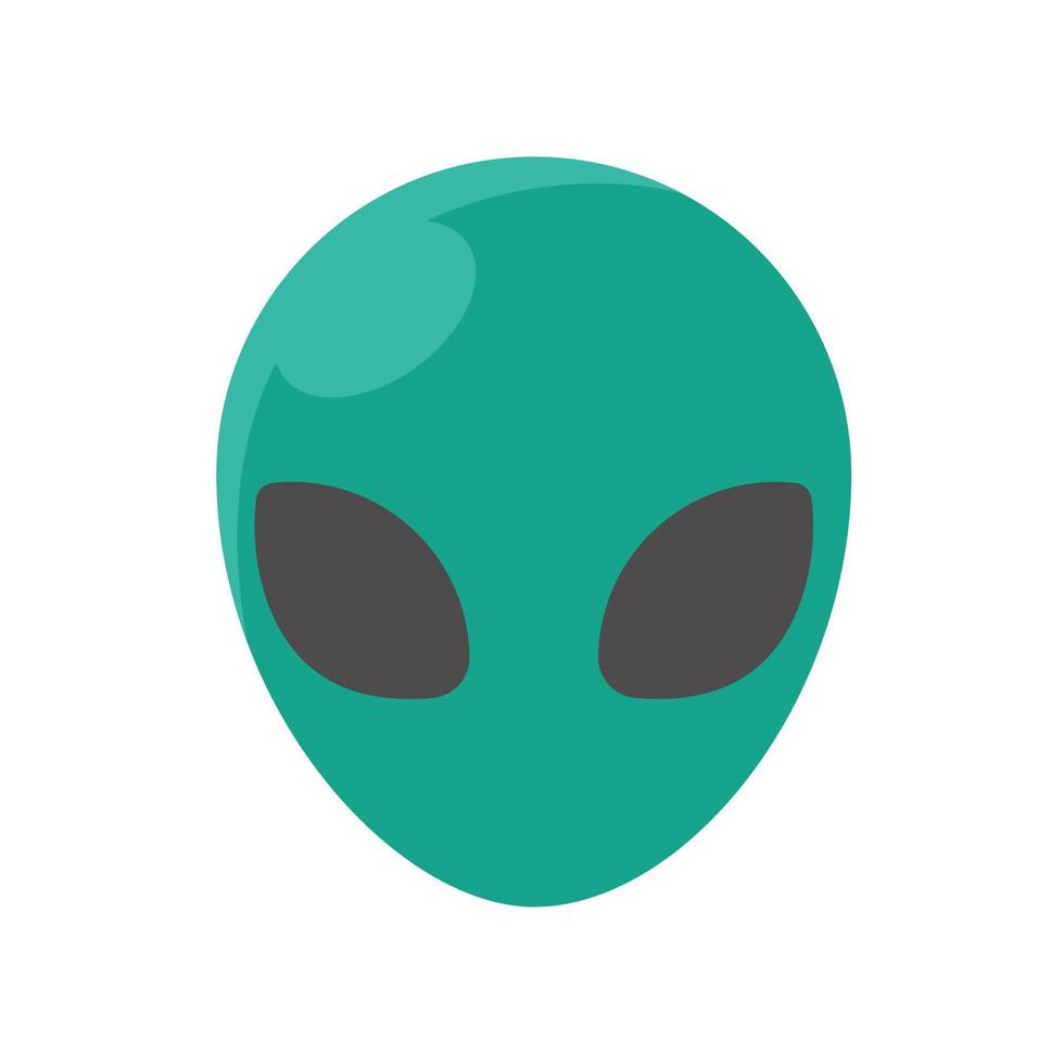 facce aliene. creatura aliena verde con grandi occhi vettore