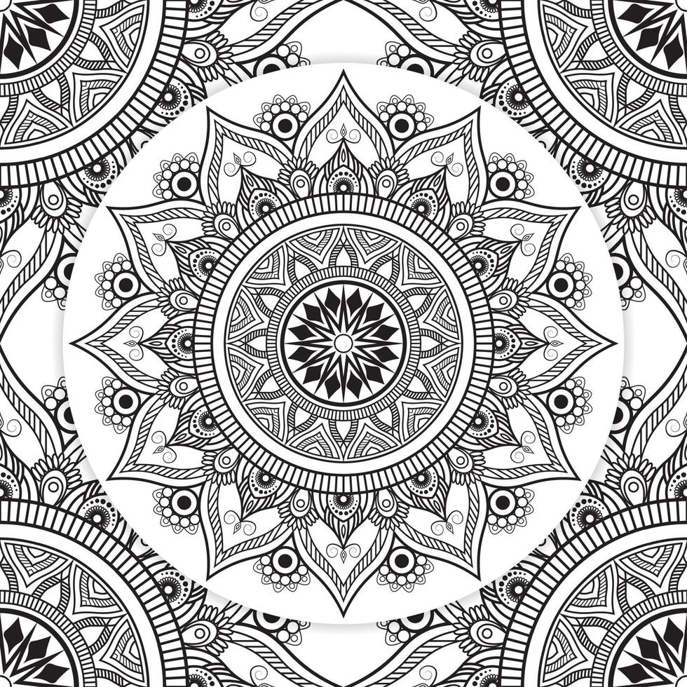 Disegni Da Colorare Floreali Astratti Kdp Interior, Mandala Flower Line Art Per Kdp Coloring Book Pagina. mandala con motivo traforato per colorare vettore