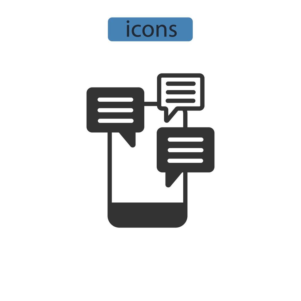 chat online icone simbolo elementi vettoriali per il web infografica