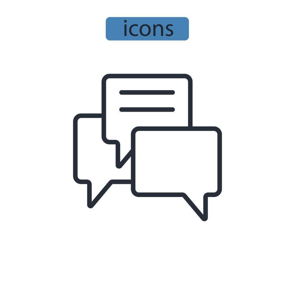 icone di messaggistica istantanea simbolo elementi vettoriali per il web infografica