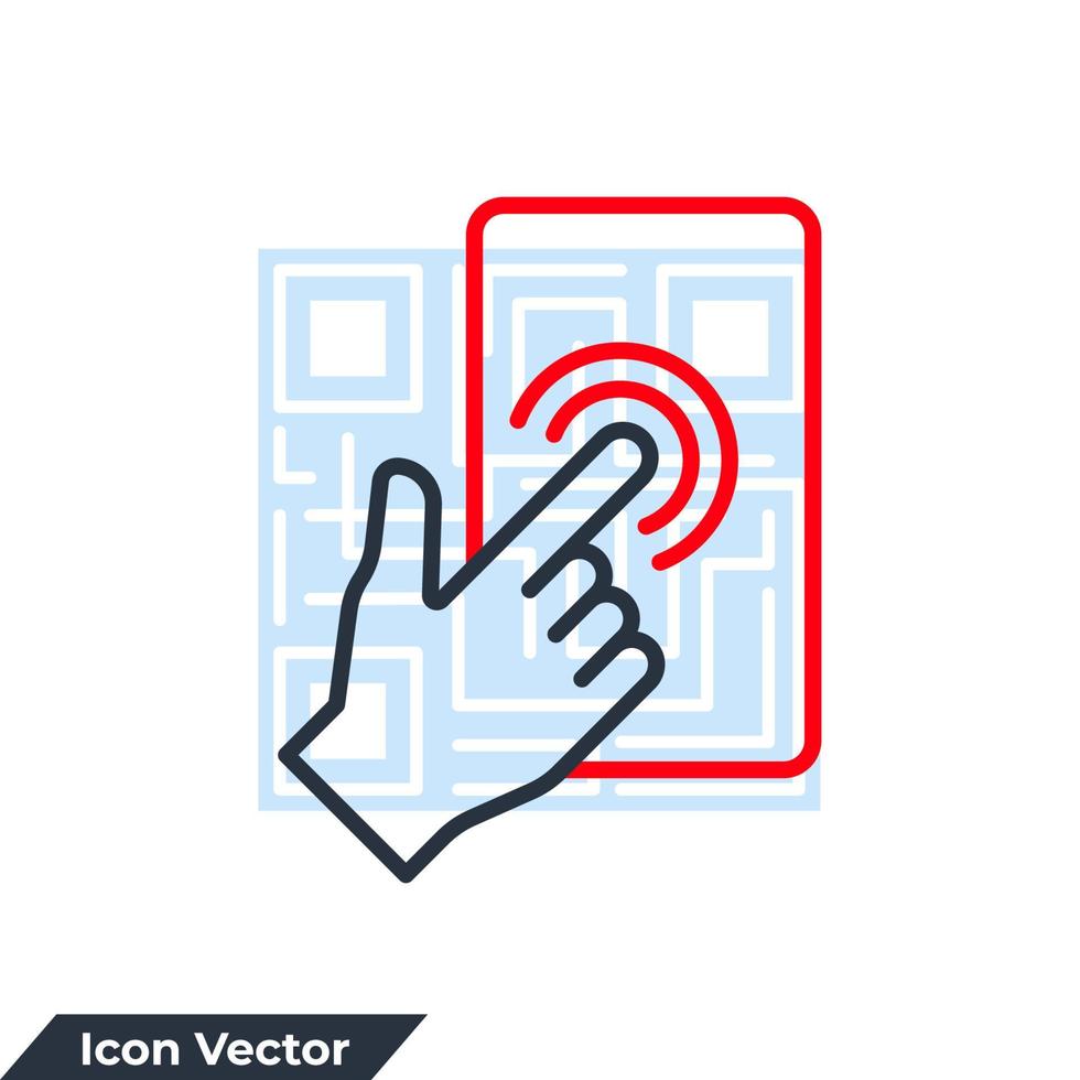 illustrazione vettoriale del logo dell'icona dell'applicazione. modello di simbolo touch screen per la raccolta di grafica e web design