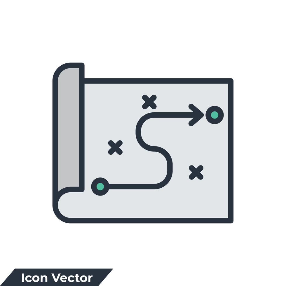illustrazione vettoriale del logo dell'icona di pianificazione. modello di simbolo di strategia per la raccolta di grafica e web design