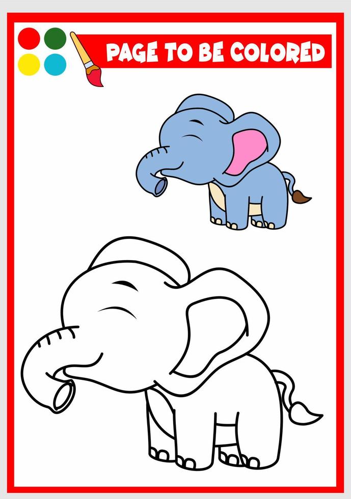 libro da colorare per bambini. elefante vettore