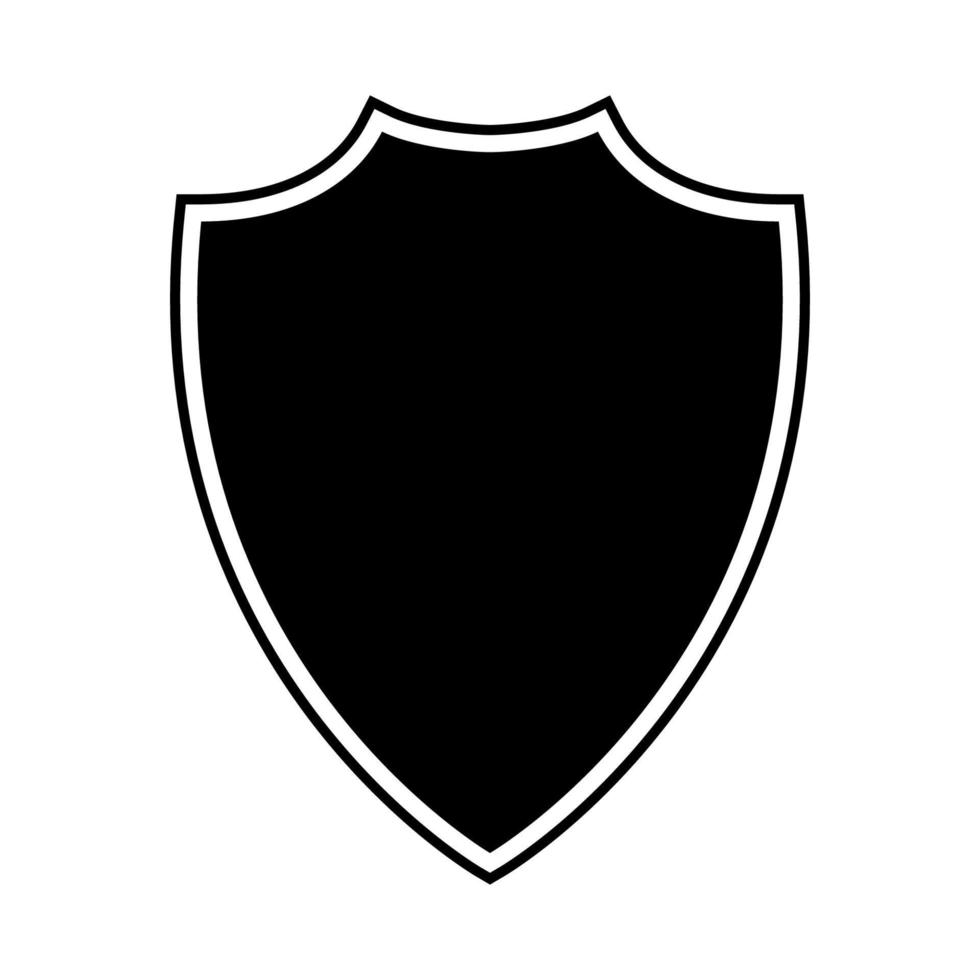 scudo colore nero isolato su sfondo bianco vettore