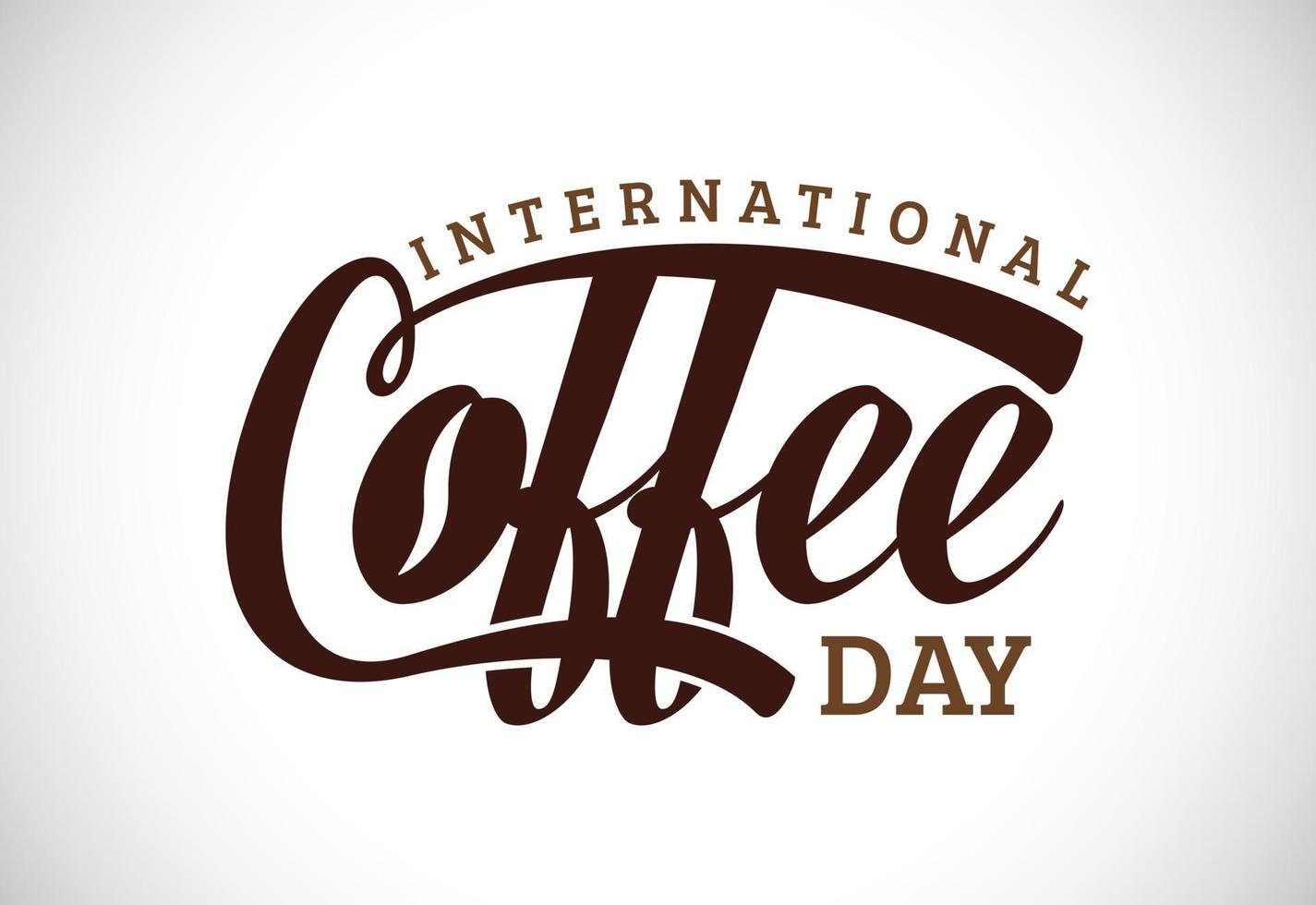 illustrazione vettoriale della giornata internazionale del caffè. adatto per biglietti di auguri, poster e banner