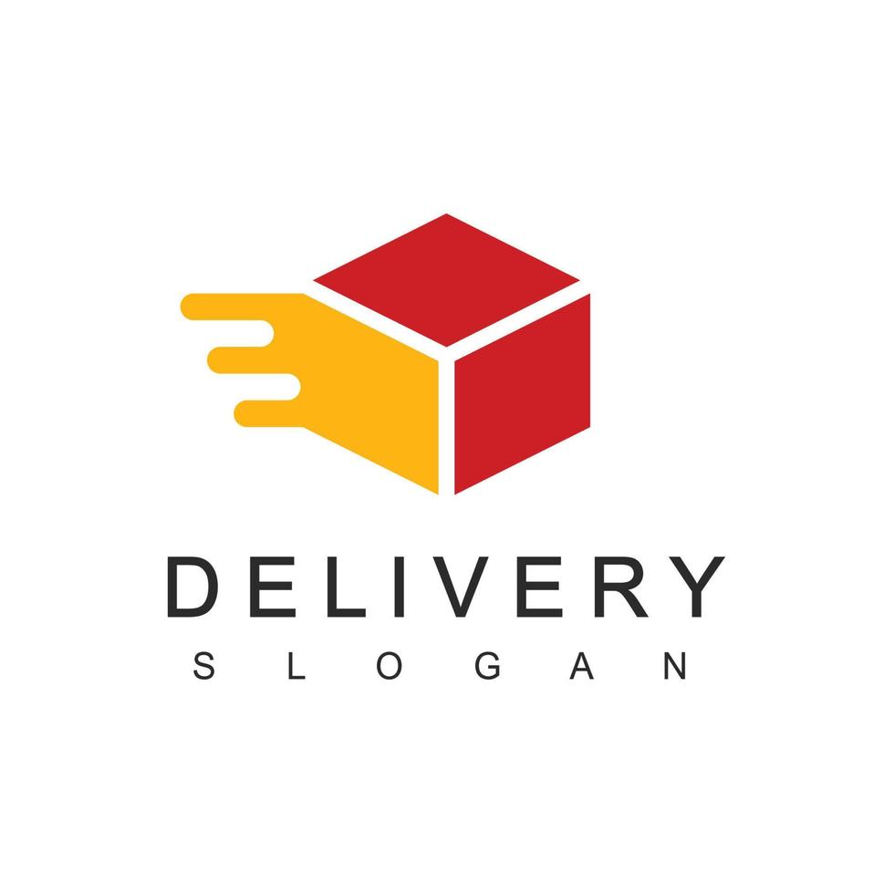 modello di progettazione logo di consegna. illustrazione dell'elemento della scatola mobile per il logo della società di logistica, spedizione e carico vettore