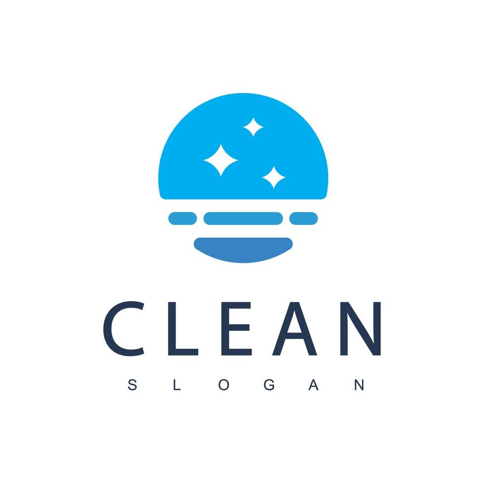 modello di progettazione del logo pulito adatto per il servizio di pulizia, pulizia della casa e lavanderia vettore