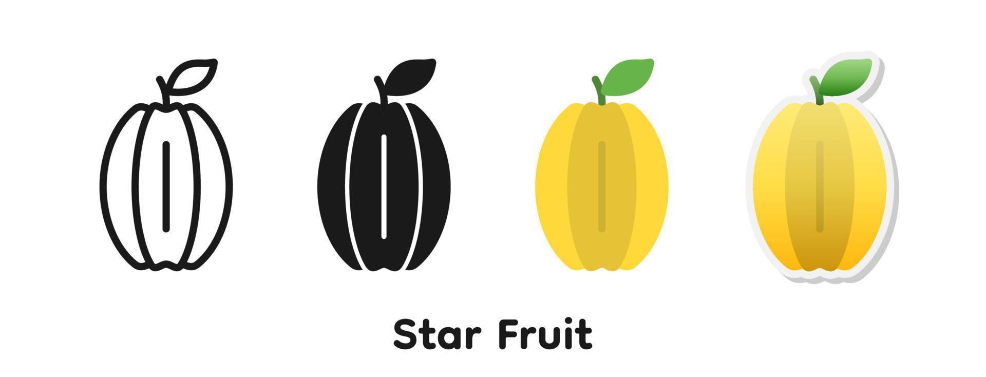 set di icone vettoriali di frutta a stella.