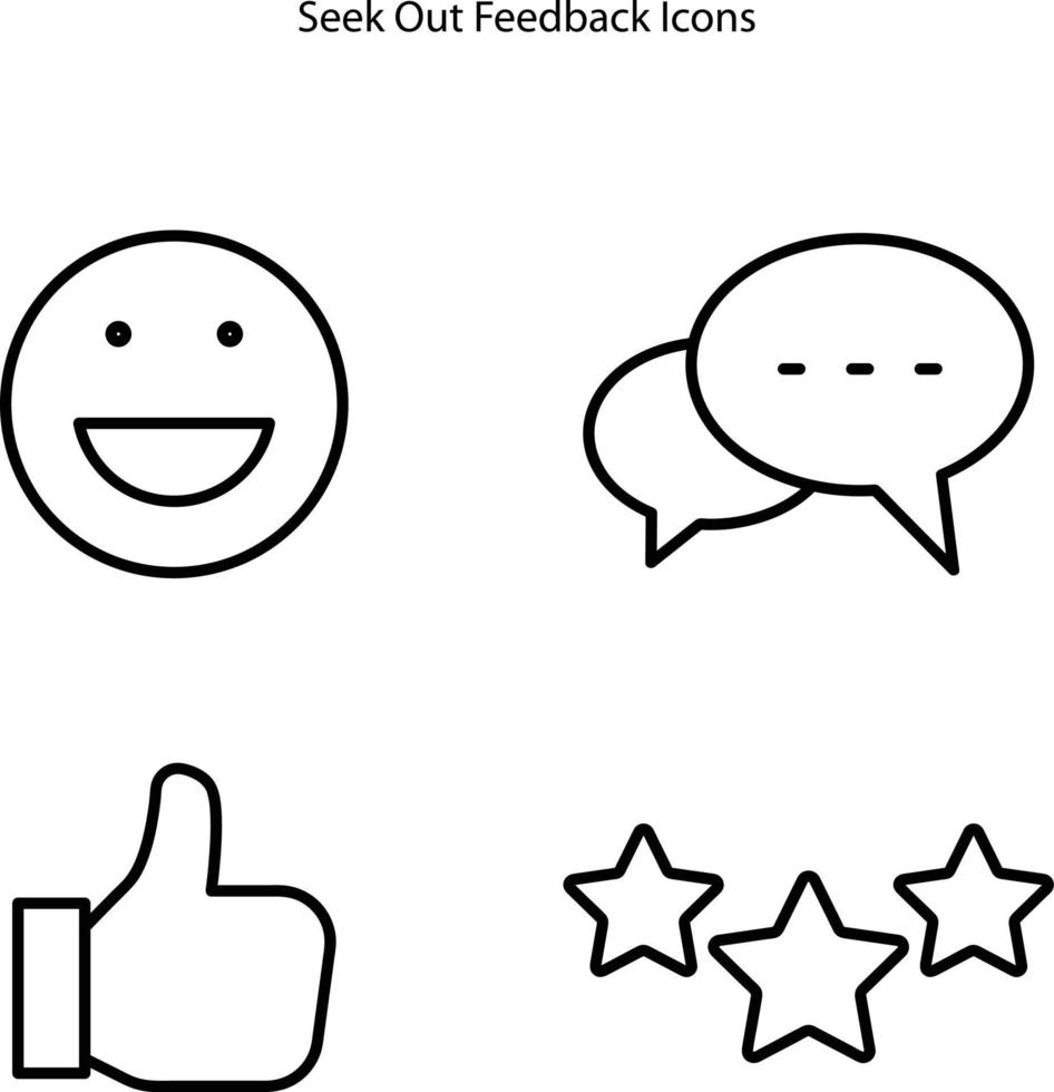 feedback icon set isolato su sfondo bianco. buon feedback icona linea sottile contorno lineare buon feedback simbolo per logo, web, app, ui. buon feedback icona semplice segno. vettore