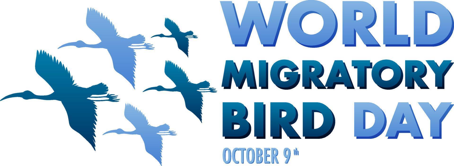 modello di banner per la giornata mondiale degli uccelli migratori vettore