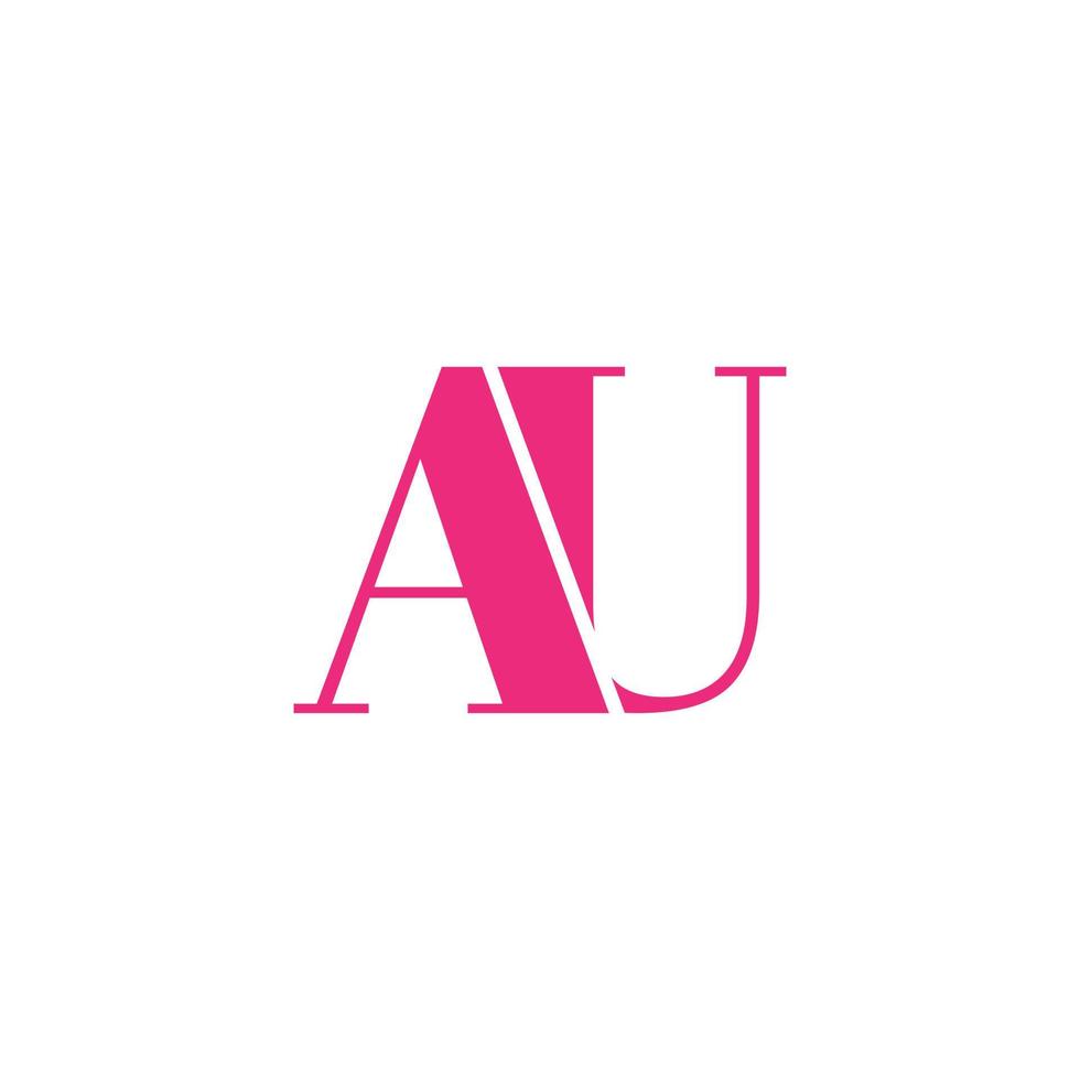 design del logo lettera au. au logo icona colore rosa vettore modello vettoriale gratuito.