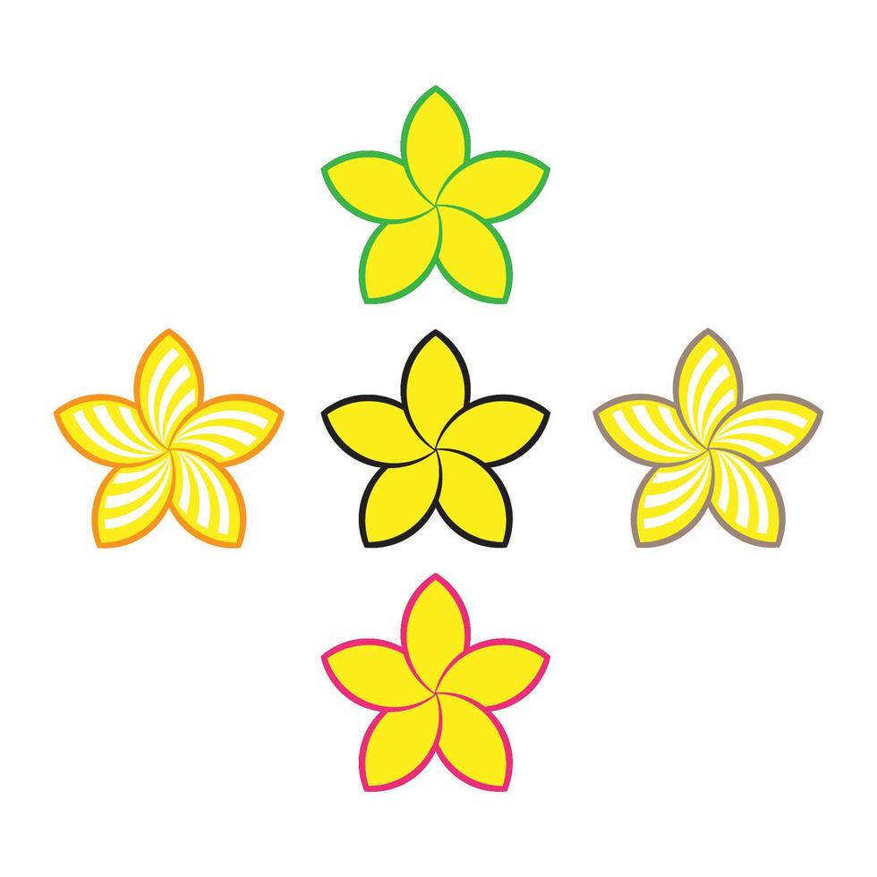 illustrazione vettoriale di fiore di frangipani giallo realizzato con fibonaci sezione aurea adatta per loghi e icone aziendali
