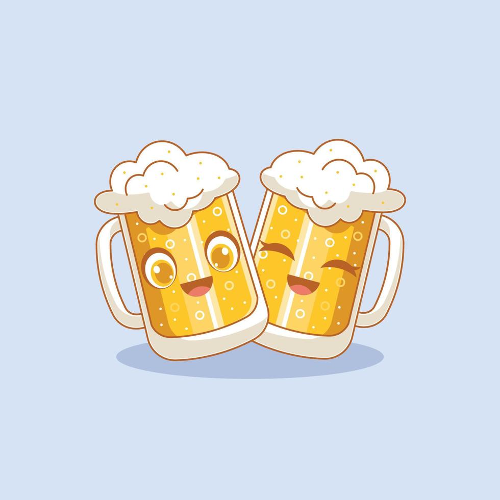 due bicchieri di birra festa vettore