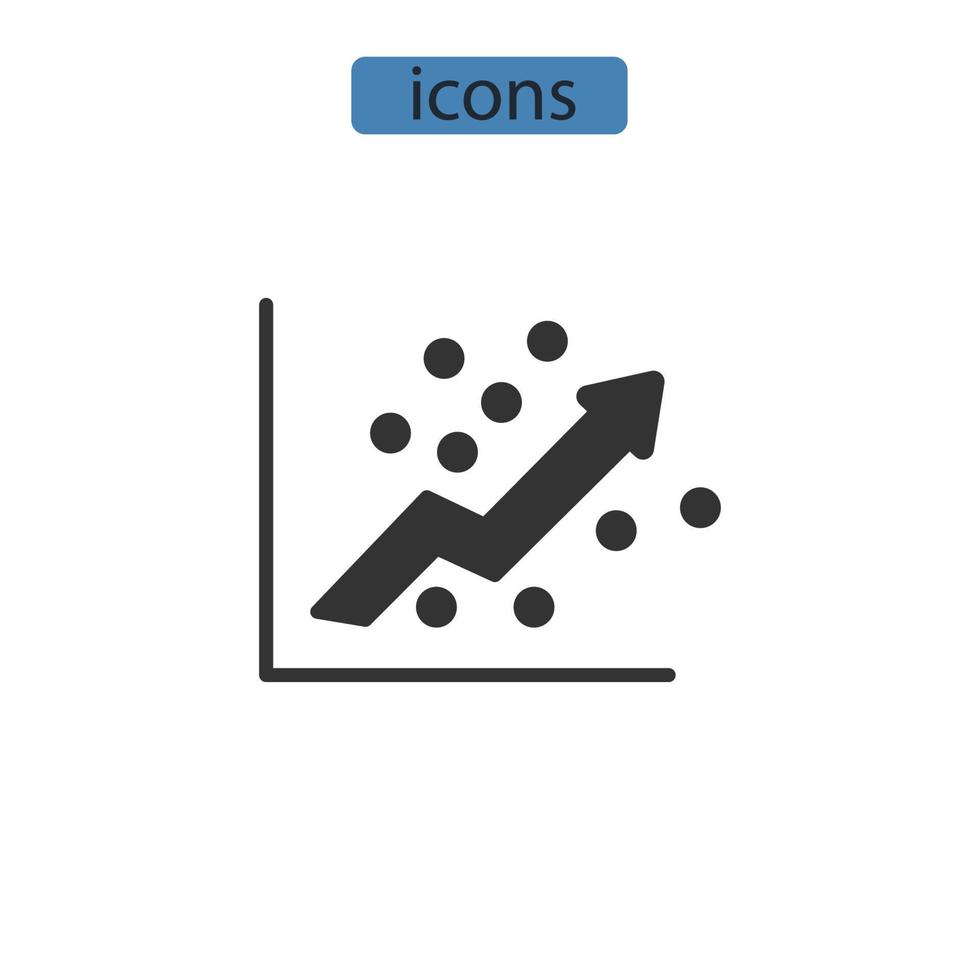 icone di regressione lineare simbolo elementi vettoriali per il web infografico
