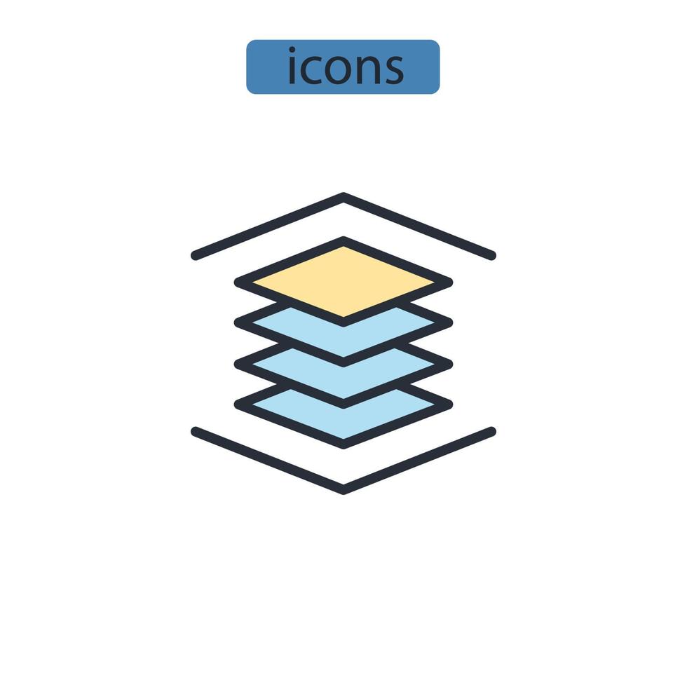 icone multistrato simbolo elementi vettoriali per il web infografico