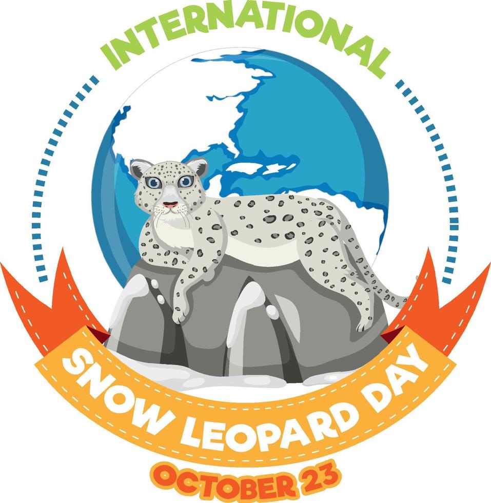 giornata internazionale del leopardo delle nevi vettore