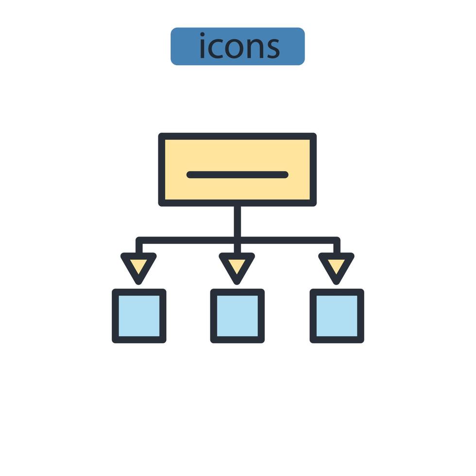 icone di raggruppamento elementi vettoriali simbolo per il web infografico