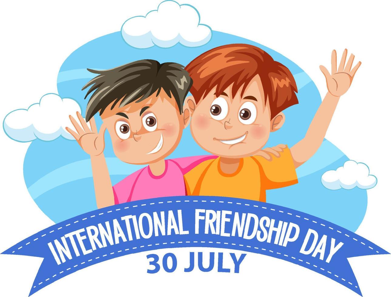 design della bandiera della giornata internazionale dell'amicizia vettore
