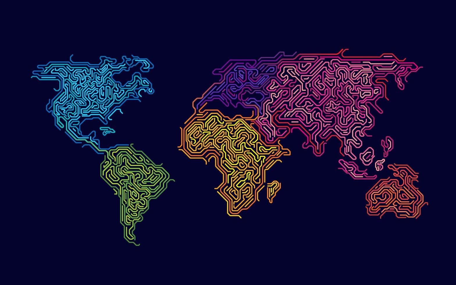 mappa del mondo colorata vettore