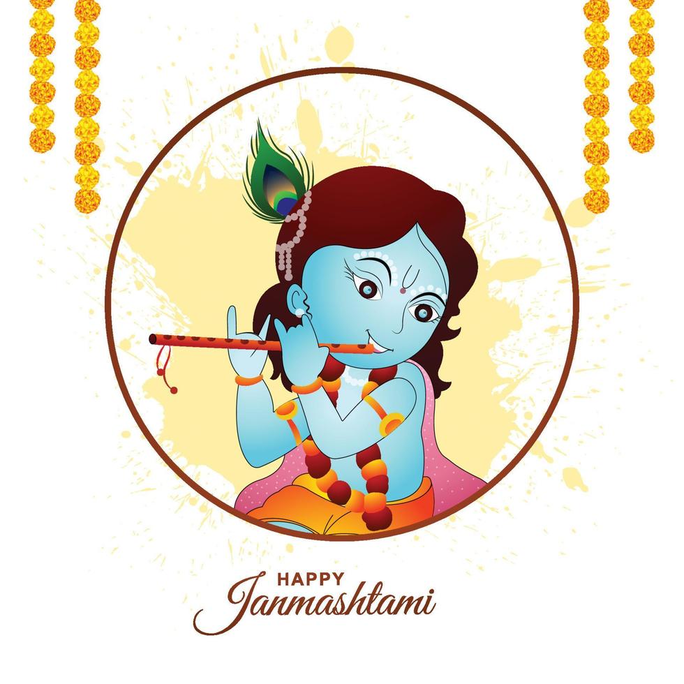 shree krishna janmashtami festival carta vacanze sfondo vettore