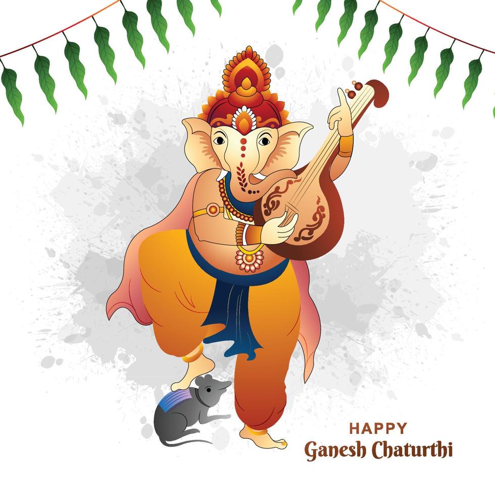 sfondo felice della carta di celebrazione di ganesh chaturthi vettore