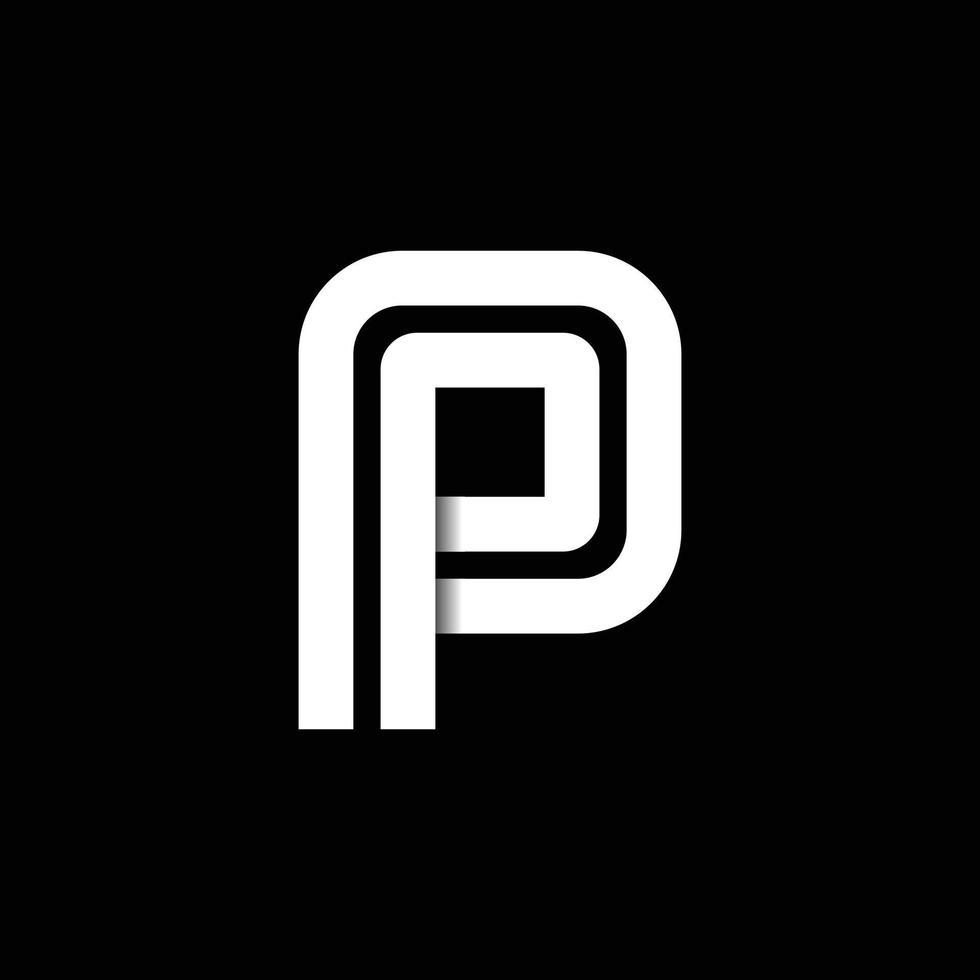 design moderno del logo del monogramma della lettera p vettore