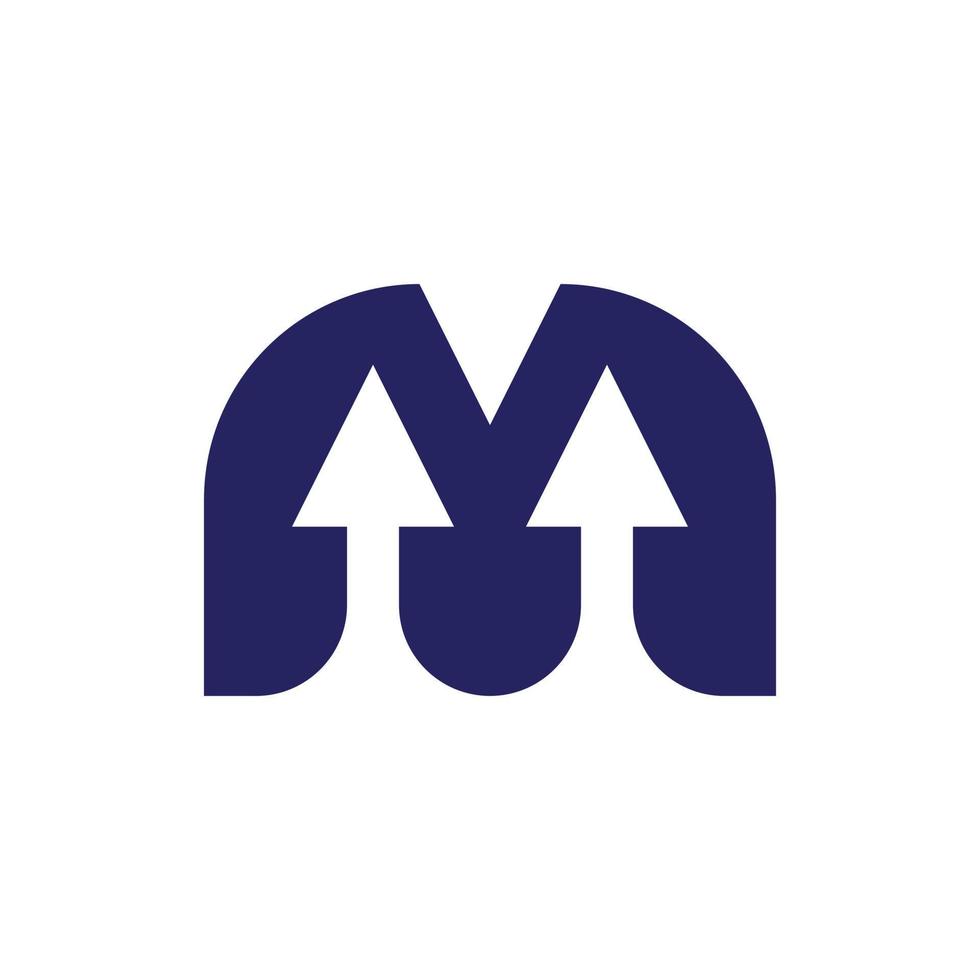 moderna lettera m con design logo frecce vettore