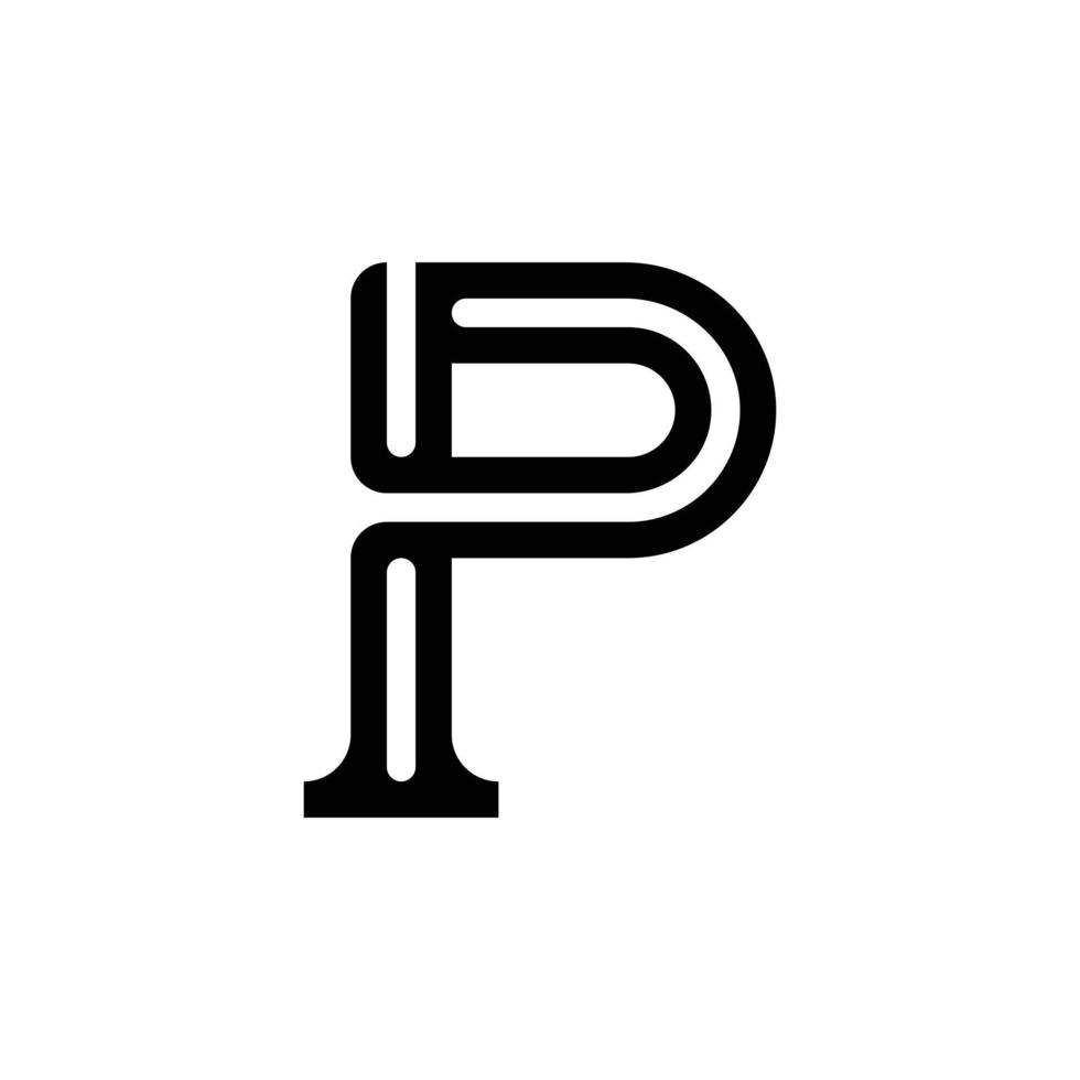 design moderno del logo del monogramma della lettera p vettore